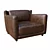 Modern Baxter Bergere Longe Armchair 3D model small image 3