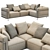 Contemporary Cassina LC3 3-Seater Sofa 3D model small image 1