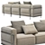 Contemporary Cassina LC3 3-Seater Sofa 3D model small image 3