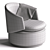 Modern Swivel Chair: Crescent Comfort 3D model small image 4