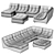 Modular Mare Sole Sofa 3D model small image 3