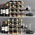 Elegant Wine Set: Bottles, Glasses, Decanter & Rack 3D model small image 1