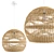 Boho Chic Rattan Pendant Light 3D model small image 1