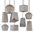 Georgia Concrete Pendant Lights 3D model small image 3