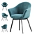 Quilda Blue Dining Chair: Modern Elegance for your Dining Space 3D model small image 1