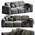 Sleek Sietl Xoff Sofa 3D model small image 1