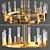Golden Villa Pendant Chandelier 3D model small image 2