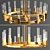 Golden Villa Pendant Chandelier 3D model small image 7