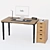 Sleek Office Desk Set 3D model small image 3