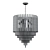 Modern Chrome Ceiling Chandelier 3D model small image 2