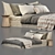 Luxurious Cozy Bed: Zara Home Linen Bedding & Bedhead 3D model small image 2