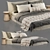 Luxurious Cozy Bed: Zara Home Linen Bedding & Bedhead 3D model small image 9
