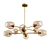 Golden Metal Ceiling Lamp with Glass Coverings 3D model small image 1