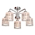 Sleek Chrome Ceiling Chandelier 3D model small image 1