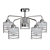 Sleek Chrome Ceiling Chandelier 3D model small image 6