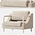 Cozy Boucle Armchair in Warm-White 3D model small image 2