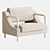 Cozy Boucle Armchair in Warm-White 3D model small image 5