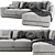 West Elm Dalton: Stylish and Versatile Sofa 3D model small image 2