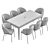Modern Coral Dining Chair and Brooklyn Table Set 3D model small image 7