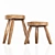 Zara Home Teak Wood Stool: Versatile Zen Furniture 3D model small image 2