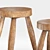 Zara Home Teak Wood Stool: Versatile Zen Furniture 3D model small image 4
