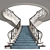 Elegant Mansion Staircase 3D model small image 7