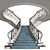 Elegant Mansion Staircase 3D model small image 8