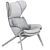 P22 Lounge Chair by Patrick Norguet: Sleek Comfort for Modern Spaces 3D model small image 3