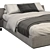 Meridiani Luise Lightgray Bed: Modern Elegance for Your Bedroom 3D model small image 2