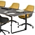 Modern Meeting Table Set, Black and Yellow 3D model small image 3