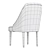 Elegant Velvet Dining Chair 3D model small image 7