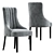 Luxurious Oxford Velvet Dining Chair 3D model small image 2