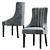 Luxurious Oxford Velvet Dining Chair 3D model small image 3