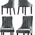 Luxurious Oxford Velvet Dining Chair 3D model small image 4