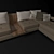 Sleek Corner Sofa 3D model small image 4