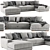 West Elm Dalton U Shaped Sofa 3D model small image 1