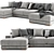 West Elm Dalton U Shaped Sofa 3D model small image 2