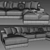 West Elm Dalton U Shaped Sofa 3D model small image 4