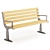Outdoor Bench Sk.20-2/ Sk.20-1: 4 Styles, 4 Colors 3D model small image 1