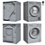 GE Washer & Dryer Combo: Efficient, High-Capacity 3D model small image 3