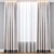 Title: Beige Cotton Curtain with Gray Stripe 3D model small image 1