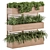 Rustic Wood Wall Planter Set 3D model small image 1