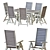 Outdoor Dining Set: IKEA SJÄLLAND Table & Chairs 3D model small image 1