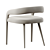Elegant Lisette White Chair 3D model small image 4