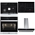 Miele Kitchen Set: Coffee Maker, Oven, Cooktop & Hood 3D model small image 1