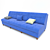 Velvet Blue Sofa 002 3D model small image 2