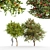 Fruity 2Tree Pair: Apple & Tangerine 3D model small image 1