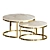 Marble Tea Table: Rose Gold Elegance 3D model small image 1