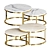 Marble Tea Table: Rose Gold Elegance 3D model small image 2