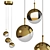 Sleek Brass Dora Pendant Light 3D model small image 1